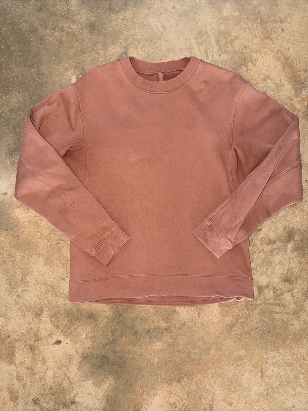 Lululemon Dusty Rose Crewneck Sweatshirt Hidden Zip Pocket Cinch Hem S